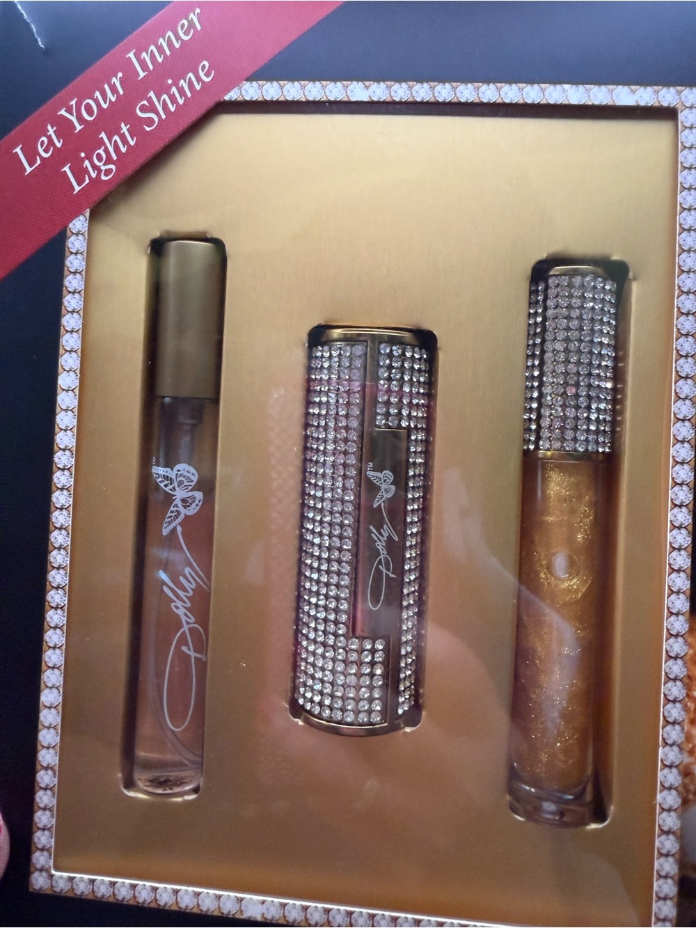 Dolly Parton Holiday Lip Trio - Gold & Clear Shades - Picture 2 of 4